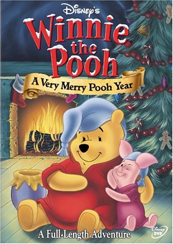 Winnie et pOrcinet devant le sapin de nOël